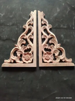 ornamen ukir ukiran kayu jepara 30cm x 17cm ukiran sudut murah