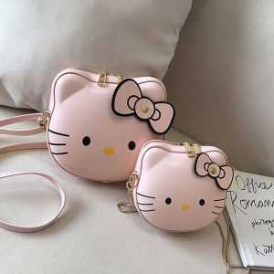 Cute Cartoon Baby Girl Mini Shoulder Bag Fashionable Crossbody round Bag Summer 2020 Soft PU Leather Zipper Closure Casual