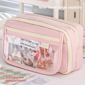 Large Capacity Panda Pencil Case 2024 New Style for Middle School Girls Boys Primary School Students Cultural Supplies