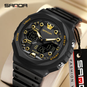 SANDA 6200 Electronic Mens Watch Multi functional Alarm Clock Waterproof Cool Watch for Junior High School Students