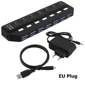 USB 3.0 HUB 4 7 Port High Speed 5Gbps Multi Splitter On Off Switch Power Adapter for MacBook Pro Air Laptop PC Accessories