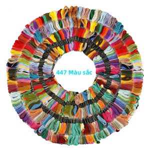 Bộ Chỉ Thêu Cotton Nhiều Màu Sắc 447/200/100 Màu Dùng Cho Thêu Chữ Thập May Vá Thủ Công Họa Tiết Đơn Sắc Quần Áo & Phụ Kiện