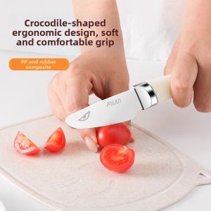 GANGWO | Safe Non-scratch Childrens Knife and Cutting Board Set