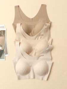 New Arrival High-Grade Silk Seamless One-Piece Cut Wireless Bra Mulberry Silk Vest-Style Intimates Womens Thin