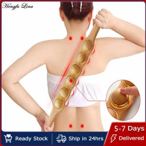 Hengfa Lina Guasha Wood Stick Tools Wooden Therapy Scraping Lymphatic Drainage Massager 6 Roller Point Treatment Gua Sha Tools for Back Leg