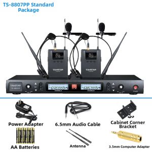 Takstar TS-8807 Wireless Lanyard Microphone Headset Earphone Stage Performance U-Band One Drag Two Handheld Karaoke Mic