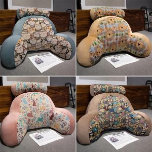 Retro Lumbar Support Large Cushion Bedside Reading Playing Sofa Cushion Home Bedroom Office Waist Protection Pillow Removable