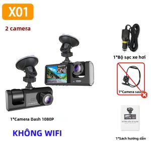 Camera Hành Trình 3 Mắt 1080P WiFi Camera Ghi Hình Ô Tô Với Camera Trước Sau Tầm Nhìn Ban Đêm Camera Kép Ghi Hình Video Cảm Biến G Chức Năng Giám Sát Khi Đỗ Xe Phụ Kiện Ô Tô