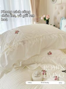 SHAYA | Cặp Vỏ Gối Phong Cách Pháp Lãng Mạn Bằng Cotton Rửa