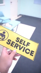 Dsign Self Service 10 x 4 Inches | Sticker Signage | Waterproof
