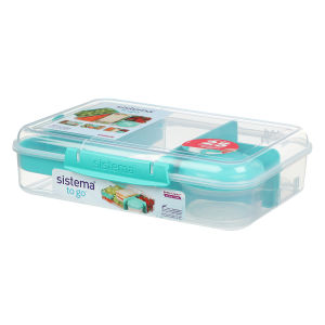Sistema | Microwave & Dishwasher Safe Lunch Box with Removable Sauce Section 1.48L