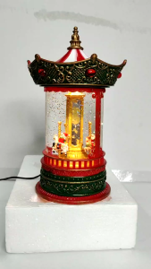 SCHKEY l #042 Carousel Snow Globe Musical Box for Christmas Festive Decoration