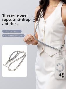 Luxurious Elegant Three-In-One Mobile Phone Lanyard Womens Hand-Wrist Style Crossbody Necklace High-End Digital Accessory