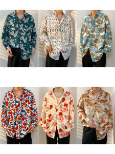 Áo Sơ Mi Nam Dài Tay Rộng Rãi Mùa Xuân Thu Hip Hop Đường Phố Thường Ngày in Họa Tiết Thời Trang Áo Khoác Ngoài Cho Cặp Đôi