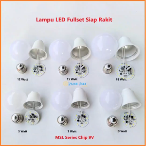 Paket Lampu LED Siap Rakit 5 7 9 12 15 18 25 30 40 50 Watt MSL Series Full Set Tinggal Rakit