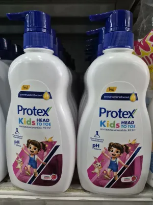 Protex Kids Head to Toe happy berry โพรเทคส์ คิดส์ เฮดทูโท กลิ่นแฮปปี้เบอร์รี่ ขนาด 400 มิล ขวดปั๊ม
