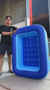 สระน้ำเป่าลม 120 ซม.2ชั้น ขนาด:120cm x90cm x35cm (ยาว 1.2ม. กว้าง90ซม. สูง35ซม.)
