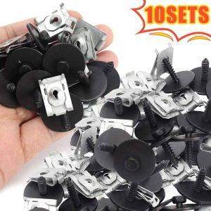 10Sets Car Bumper Cover Retainer Fender Liner Splash Shield Self-Locking Screw U-Clip Replaceable Part Suitable for BMW 07146951655
