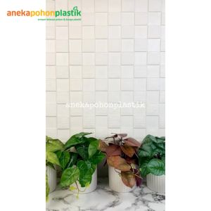 Aneka Tanaman Hias Mini Arrowhead Purple Alocasia Plastik Artificial Pot Strip Doff Putih Keramik Dekorasi Meja Kantor