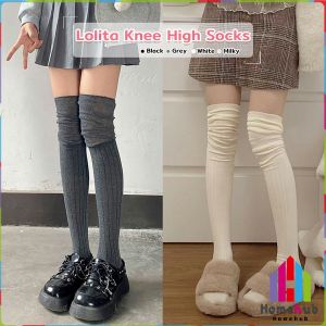 HB 1Pair Women Thick Cotton Long Girls Long Tube School Socks Black/White/Gray