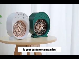 【One Year Warranty】Air Cooler Atomizing Desktop humidification cooling fan With colorful night lights Portable Mini Cooling Fan