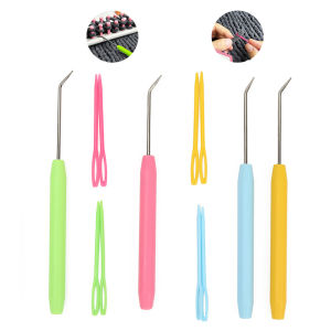 3pcs/set Colorful Crochet Needle Hooks Bent Hooks Accessories Plastic Sewing Needles Knitting Loom Hooks for Sewing Tools