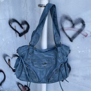 angel kiss | Vintage Motorcycle Style Commuting Tote Bag Large Capacity