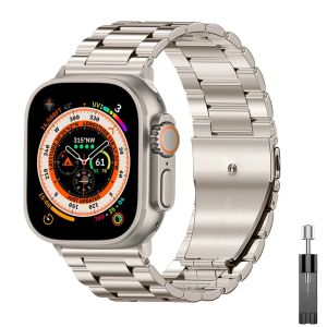 Stainless Steel titanium alloy Strap For Apple Watch Band Ultra 2 49mm 44mm 45mm 41mm 40mm Bracelet iwatch Series SE 3/5/6/7/8/9