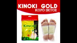 [10 Dos-100 biji] KINOKI Detox GOLD Foot Patch Ginger Pads Koyo Penyerap Racun Tubuh Kesehatan Herbal Kinoki Detox Gold Original Asli Koyo Kaki Penyerap Racun / Koyo Kaki Herbal / Kinoki Jahe Aroma Terapi Murah