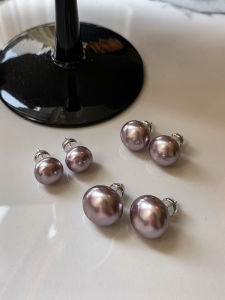 999 Pure Silver Large Pearl Earrings Womens Pink Purple Elegant Sensation Spring 2025 New Style Fashion Jewelry Ear Jewelry