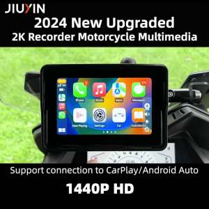 Máy Nghe Nhạc Đa Phương Tiện 2K HD Cho Xe Máy Màn Hình 5/7 Inch Tích Hợp GPS Camera Hành Trình Hỗ Trợ CarPlay Không Dây Android Auto Chống Nước IPX8