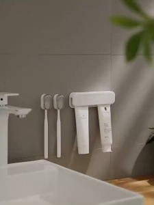 Toothbrush Holder Dust-free Punch-free Storage Rack Space Saving Household Bathroom Toothbrush Organizer Box