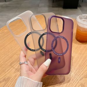 เคสใสหรูหราบางเฉียบ HOCE สำหรับ iPhone 15 14 Plus 15 14 13 12 Pro Magsafe ที่ครอบเคสมือถือแม่เหล็กการชาร์จแบบไร้สาย