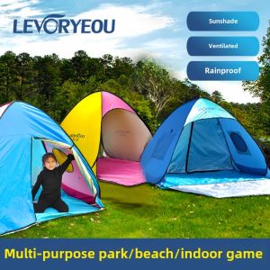 Automatic Folding Beach Tent Portable Sunshade Fishing Shelter Quick Set up Outdoor Camping Travel Gear Children Rain Protection