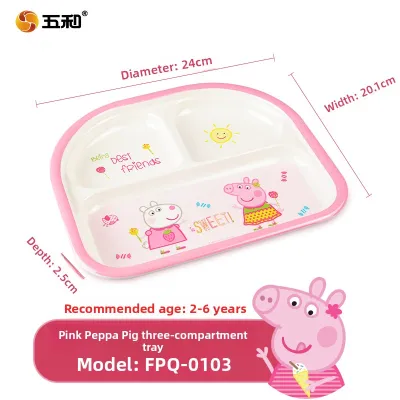 Pink Peppa Pig Childrens Tableware Baby Feeding Bowl Supplementary Food Bowl Cartoon Durable Cute Water Cup Dinner Plate Home Use