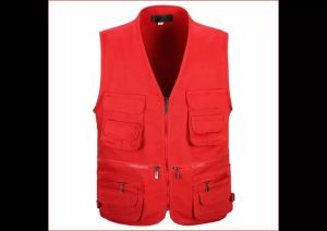 Áo gile công trinhCâu cáDã NgoạiDu lịch Nhập ngoại Cao cấp Áo Gile đỏ vải Kaki nhiều màu MAGL03