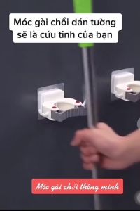 Móc dính tường treo chổi đồ dùng gia đình thông minh (Kèm móc 2 bên) Moc dinh tuong treo choi do dung gia dinh thong minh móc treo đồ đa năng (Kem moc 2 ben)