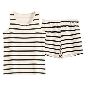 MiiOW | ชุดนอนผู้หญิงผ้าฝ้ายแท้ MiiOW ฤดูร้อน 2025 ชุดอยู่บ้านแบบบาง ระบายอากาศได้ดี พร้อมแผ่นเสริมหน้าอก ใส่กลางแจ้งได้ ชุดนอนสองชิ้น