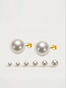 Natural Freshwater Pearl Earrings 18K Gold