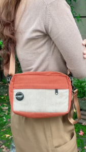 82 Shop Tas Selempang Pria Miskha Slingbag & Handbag Casual Local Brand Korduroi Free 2 Pin Random