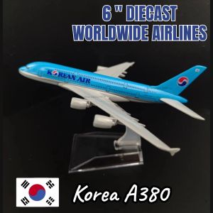 Metal Diecast Aircraft Model 6 Inches Scale Airbus Boeing 330 380 737 747 777 Aviation Miniature Art Replica Kid Fidget Boy Toy