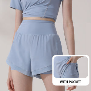 Luoke High Waist Tight Belly Yoga Running Hot Pants Women Fitness Thin Style Anti Glare Sports Shorts Fast Dry Pants