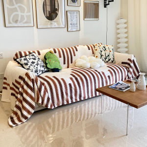 Dopamine Sofa Cover Cloth All Year Round Universal Sofa Cushion 2024 New Arrival One Piece Full Covered Imitation Linen Pink Sofa Towel