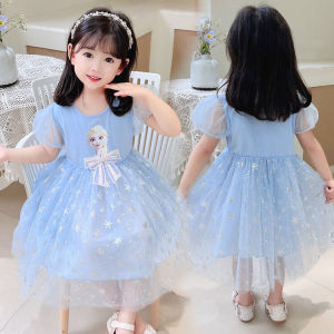 [PRINCESS KESLI] 1-9 Tahun baju Gaun Anak Perempuan katun Rok Puff Dress Romantis Lengan Pendek princess Elsa