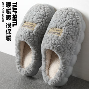 Dép Bông Chống Mùi Mùa Đông 2025 Mới Cho Nam Trong Nhà Chống Trượt Đế Dày Ấm Áp Bằng Vải Nhung EVA Đế Dày 35cm
