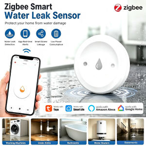 Zigbee Water Leakage Sensor Flood Overflow Security Detector APP Real-Time Remote Alert For Household Anti-Water-Leak Protection