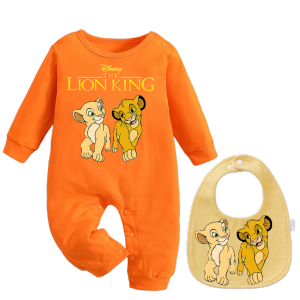 Disney | 2 pieces/sets of U-shaped baby bibs solid-color baby crawling clothes Kawaii feeding bibs aprons cotton cute baby wipes newborn
