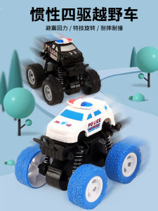 Inertia Driven Four-Wheel Drive Off-Road Police Car Model Toy for Boys Durable Childrens Vehicle Educational Plastic Toys