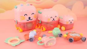 Baby Rattle Teether Mainan Gigitan Dan Kerincingan Bayi Set 5 Pcs BPA Free Box Mainan Mobil