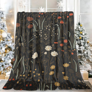 Beast Kingdom | Watercolor Strawberry Fruit Floral Flannel Blanket Soft Fuzzy Plush Cozy Warm Throw for Sofa Bed Couch Home Decor